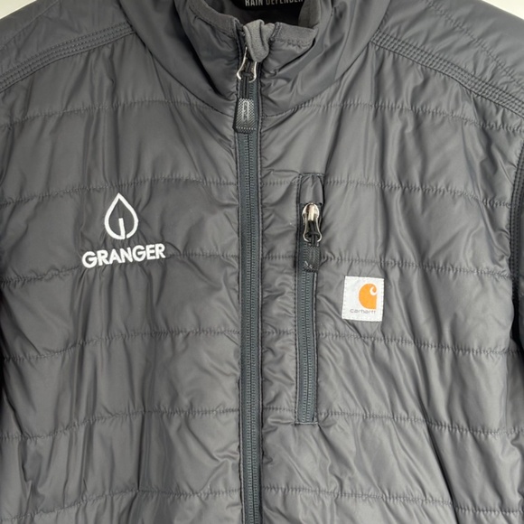 Carhartt Womens Gilliam Jacket M Rain Defender Full Zip Grey Outdoor Fall LOGO - Picture 2 of 11